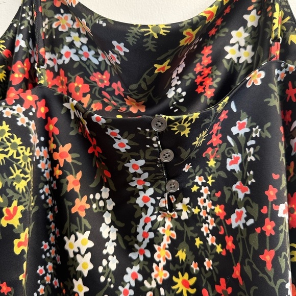 ATM Anthony Thomas Melillo Black Silky Sarin Floral Camisole Skirt Matching Set - Picture 4 of 10